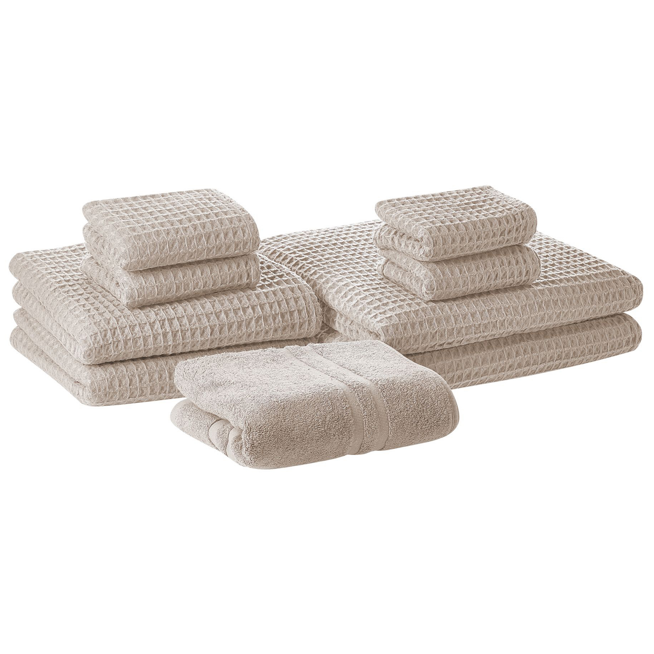 Set med 9 handdukar AREORA Bomull Beige