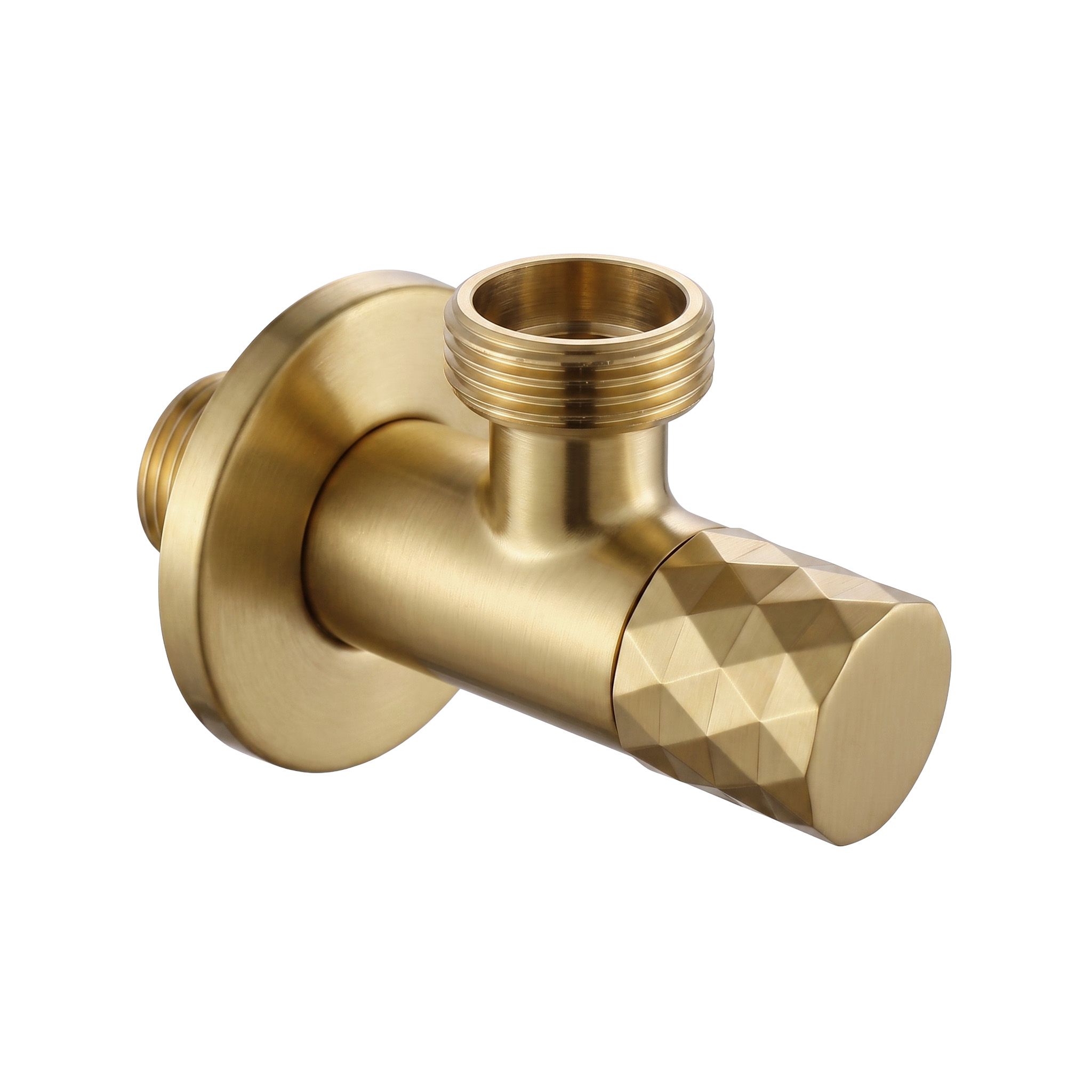 REA vinkelventil Diamond 03 1/2" x 3/4" , Borstat guld, 6,6x5x4,1cm