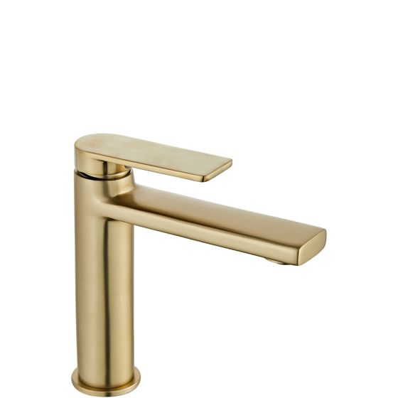 REA Tvättställsblandare VERSO Låg Borstat Guld, 15,5x4,5x16,5cm