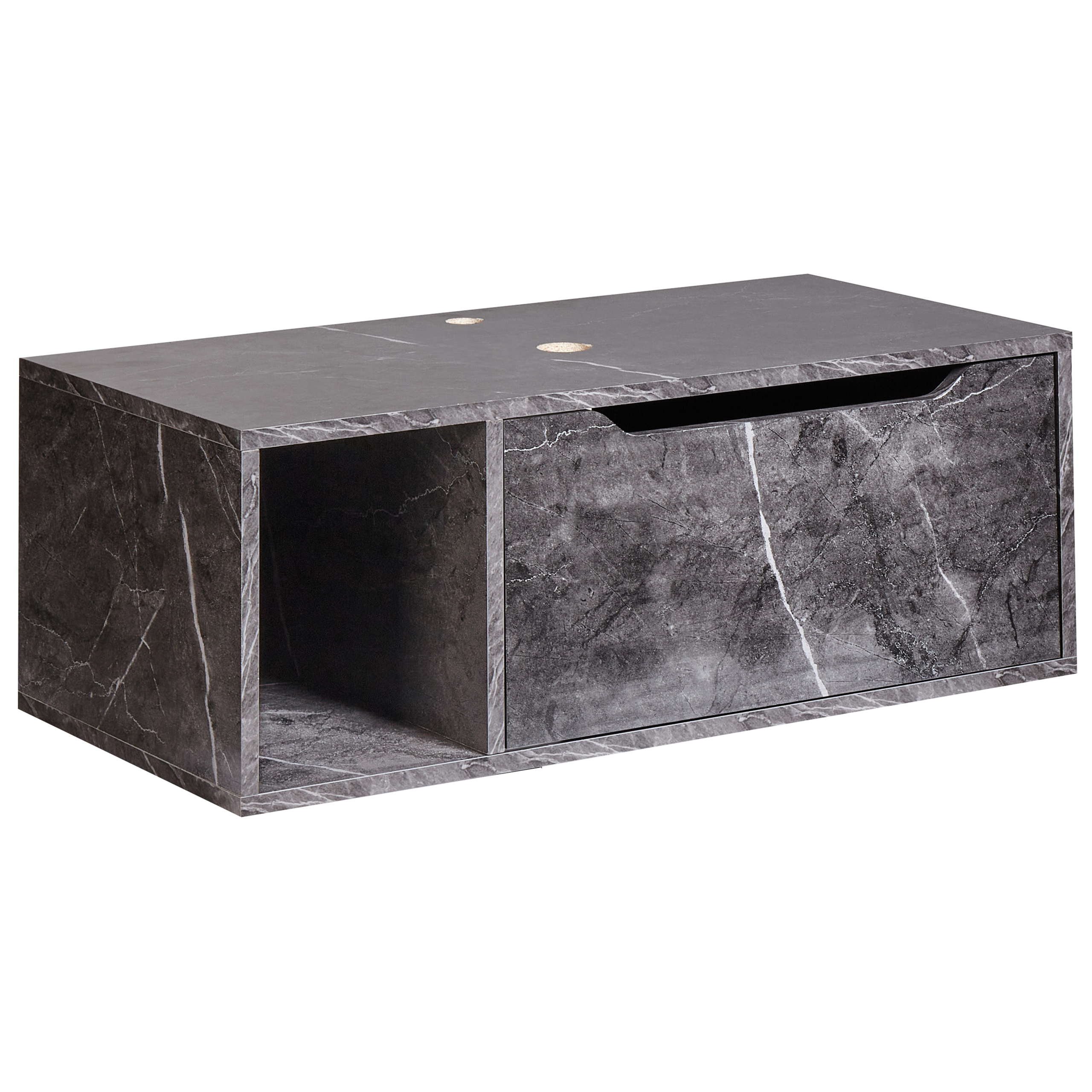 Väggmonterad kommod CASCAVEL 80 cm Svart marmor