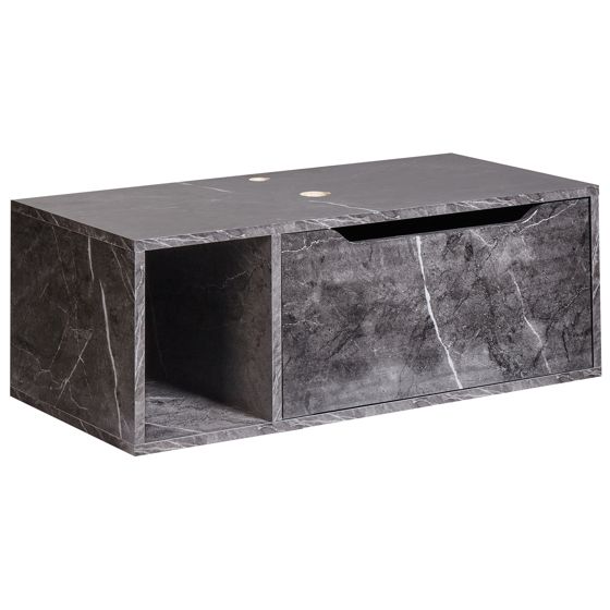 Väggmonterad kommod CASCAVEL 80 cm Svart marmor