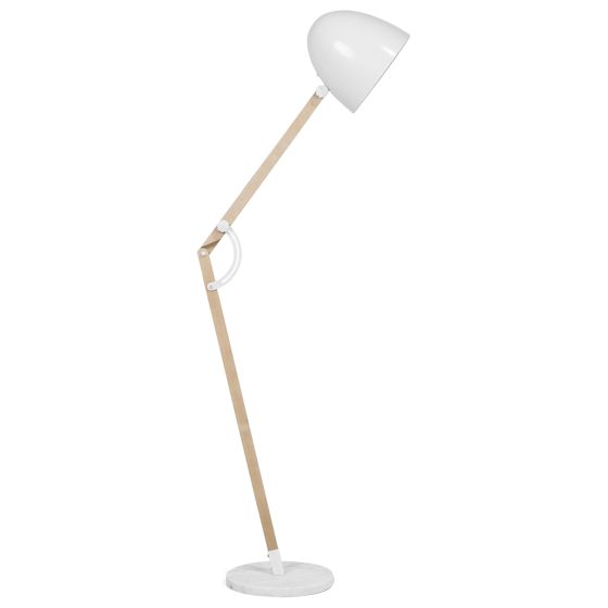 Golvlampa HETTON Justerbar Ek Vit