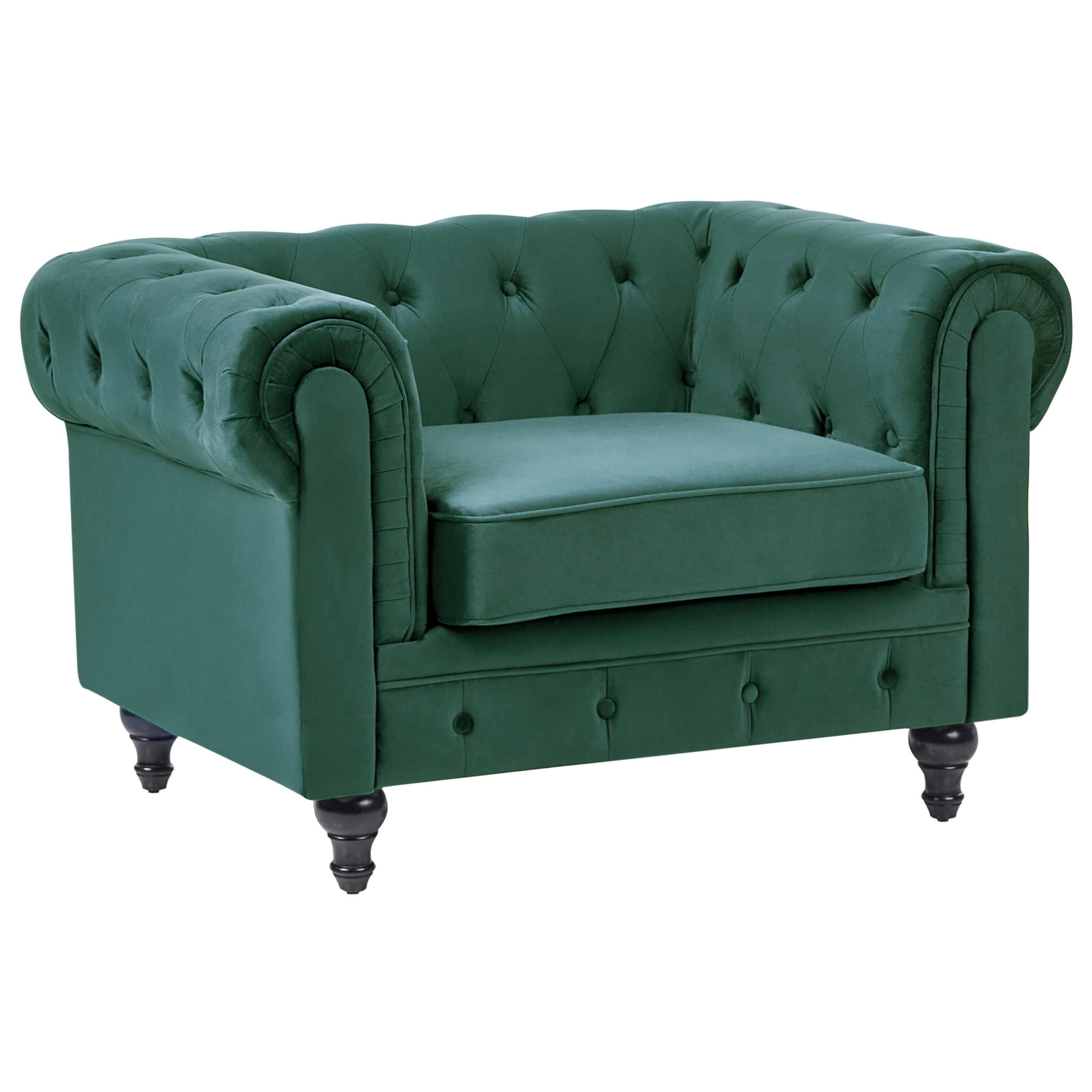 Fåtölj CHESTERFIELD Sammet Grön