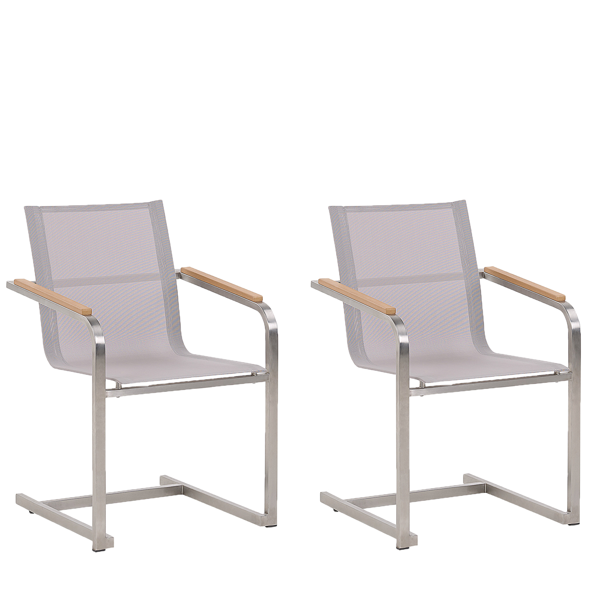 Set med 2 trädgårdsstolar COSOLETO Rostfritt stål Beige