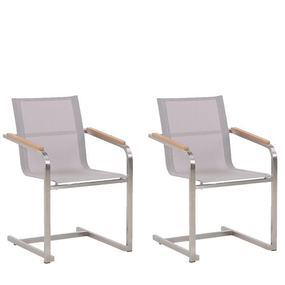 Set med 2 trädgårdsstolar COSOLETO Rostfritt stål Beige