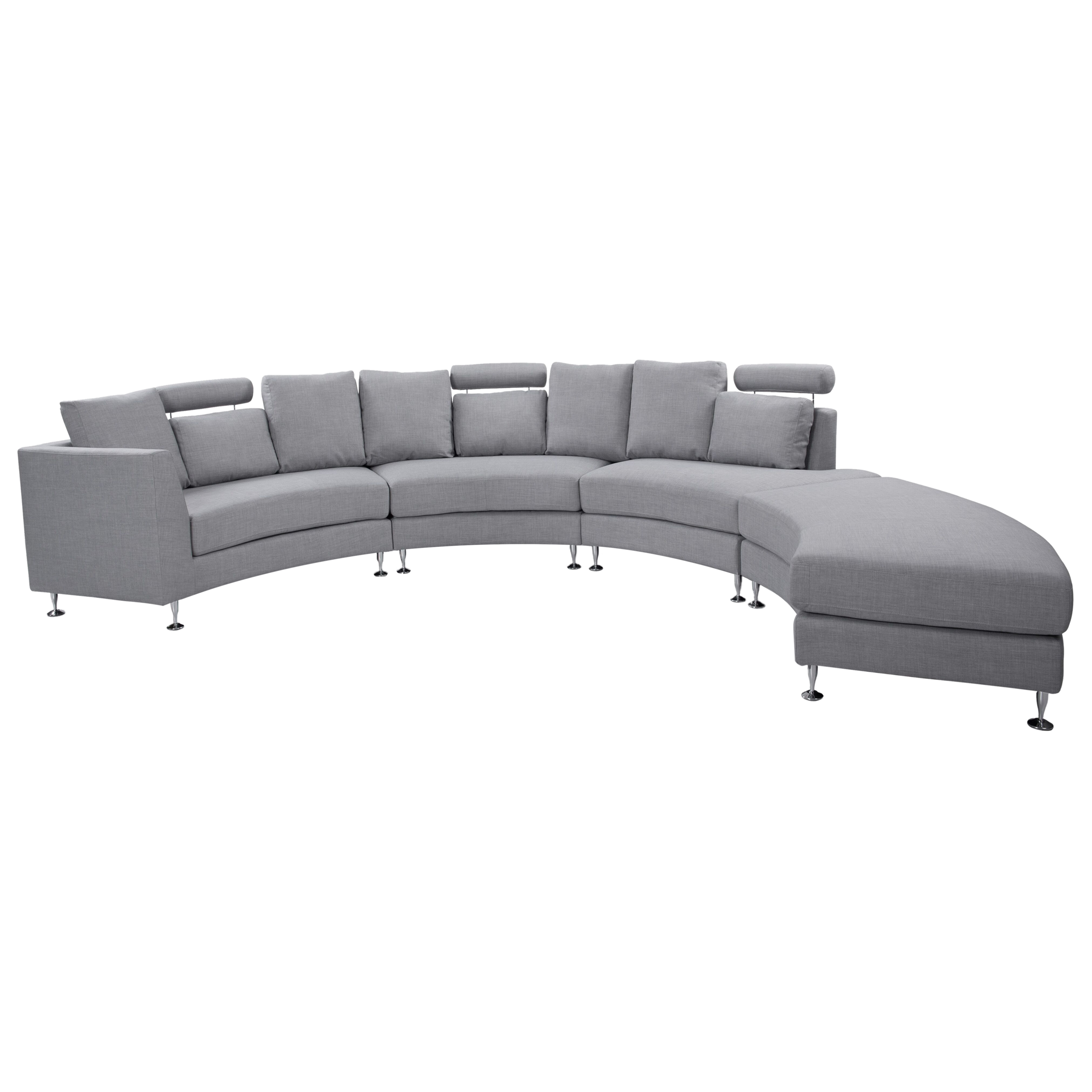 Halvrund soffa 7-sits ROTUNDE Ljusgrå