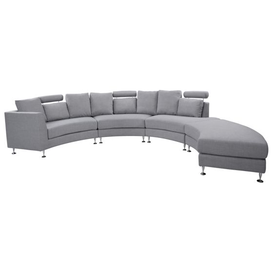 Halvrund soffa 7-sits ROTUNDE Ljusgrå