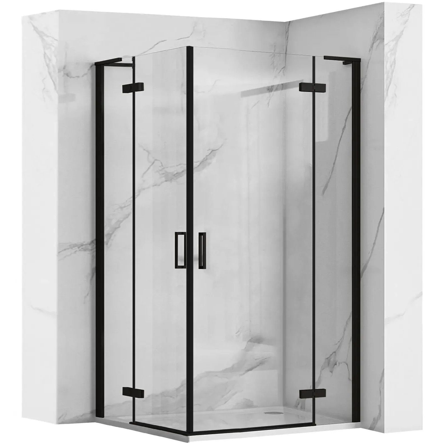 REA Duschkabin HUGO 80x100 Svart, 80x100x200,5cm