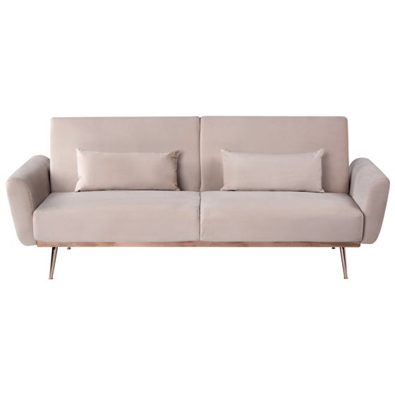 Bäddsoffa 3-sits EINA Sammet Taupe