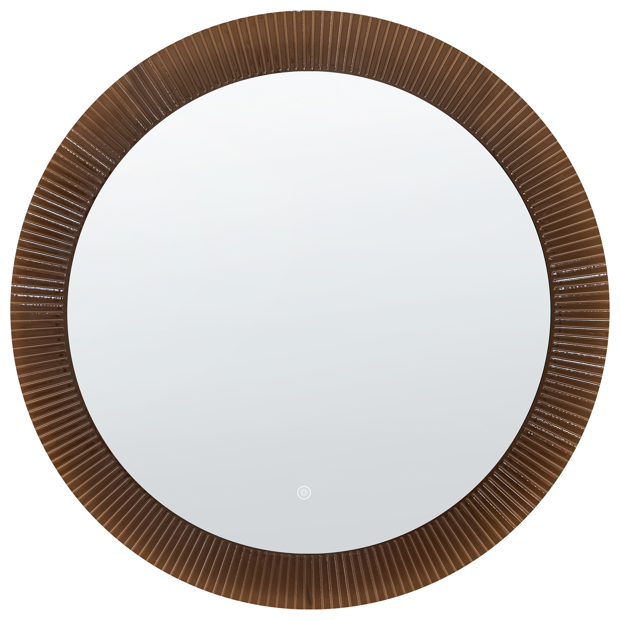 Badrumsspegel med LED BESBE 80 cm 80 cm Brun