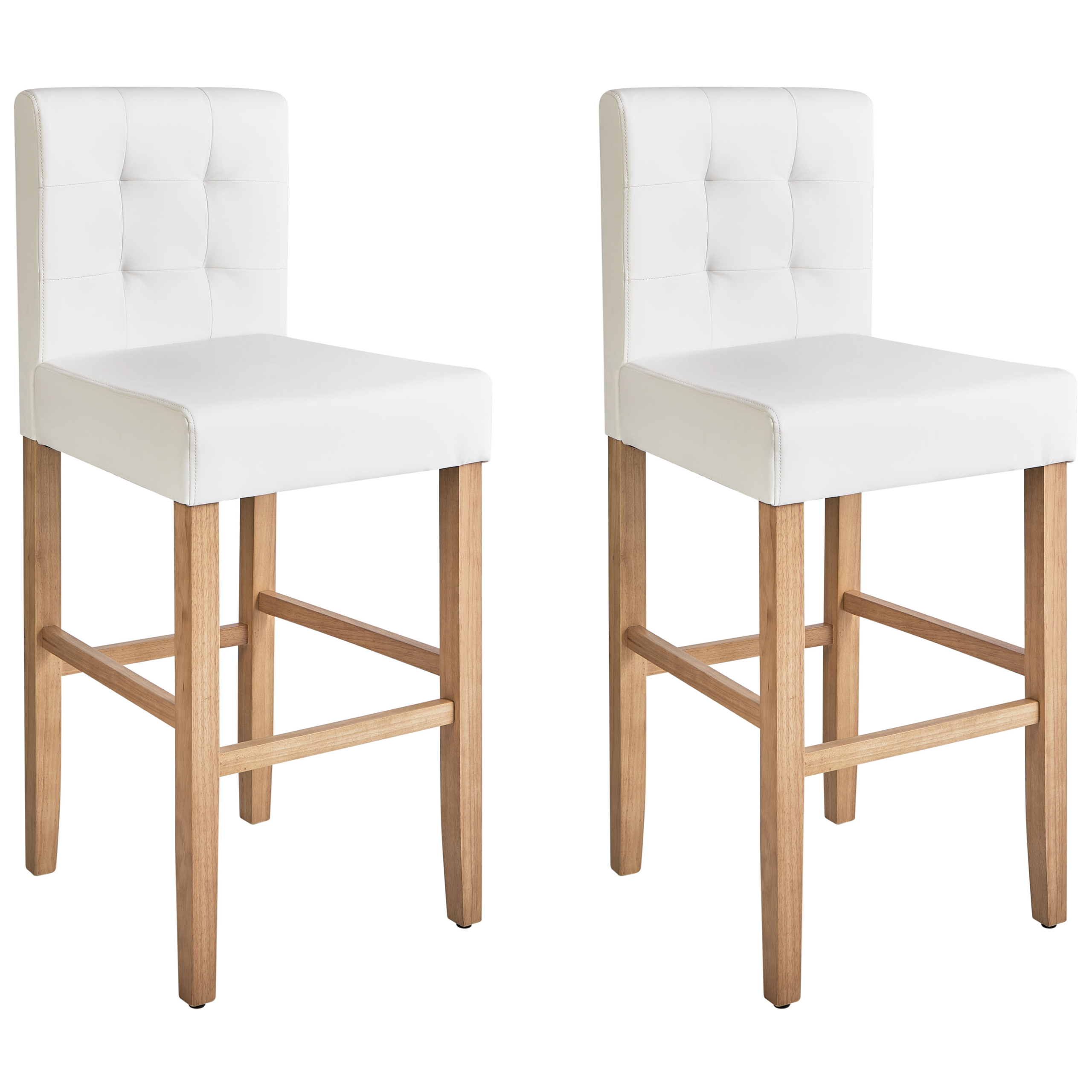Set med 2 barstolar MADISON Konstläder Off-White