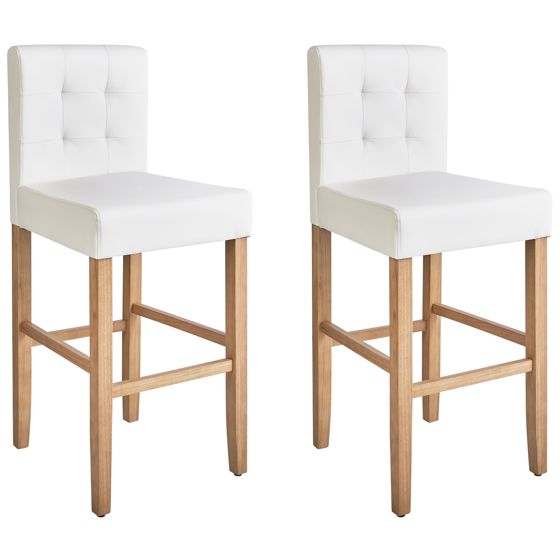 Set med 2 barstolar MADISON Konstläder Off-White