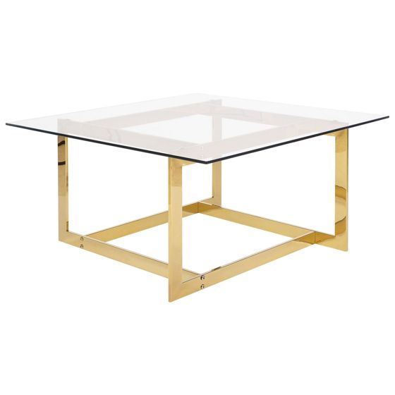 Soffbord CRYSTAL Härdat glas Guld