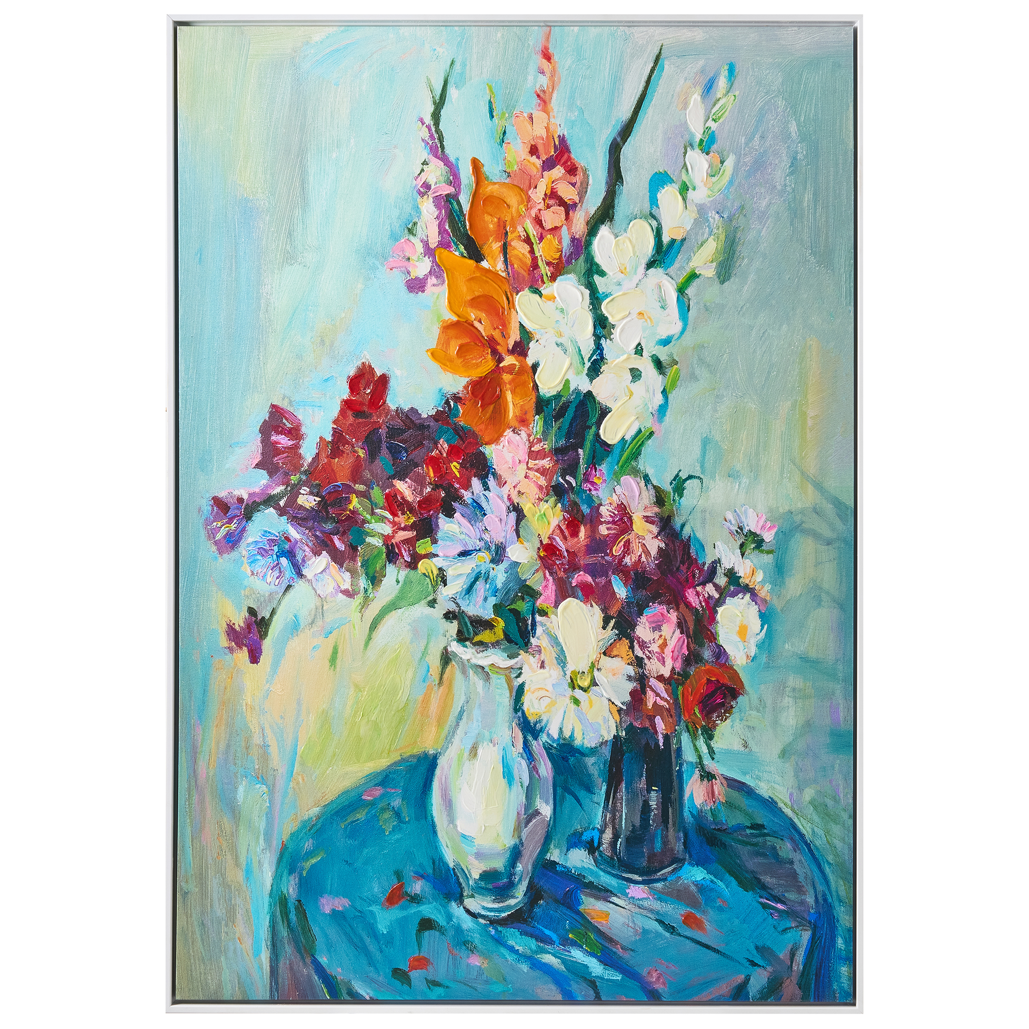 Tavla KINSALE Blomstermotiv Blå
