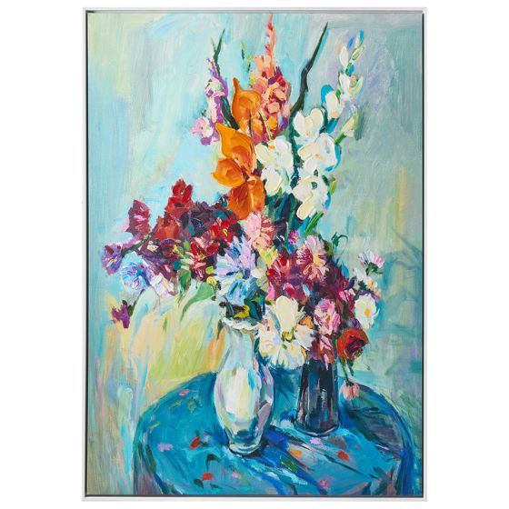 Tavla KINSALE Blomstermotiv Blå