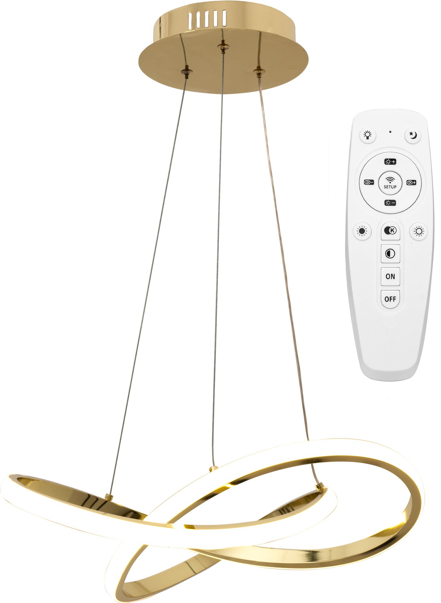 TOOLIGHT hängande taklampa APP390-CP LED Guld 9x44,5x90cm