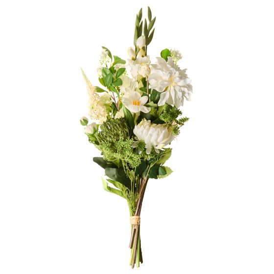 Konstgjord blomsterbukett LOURO 70 cm Vit