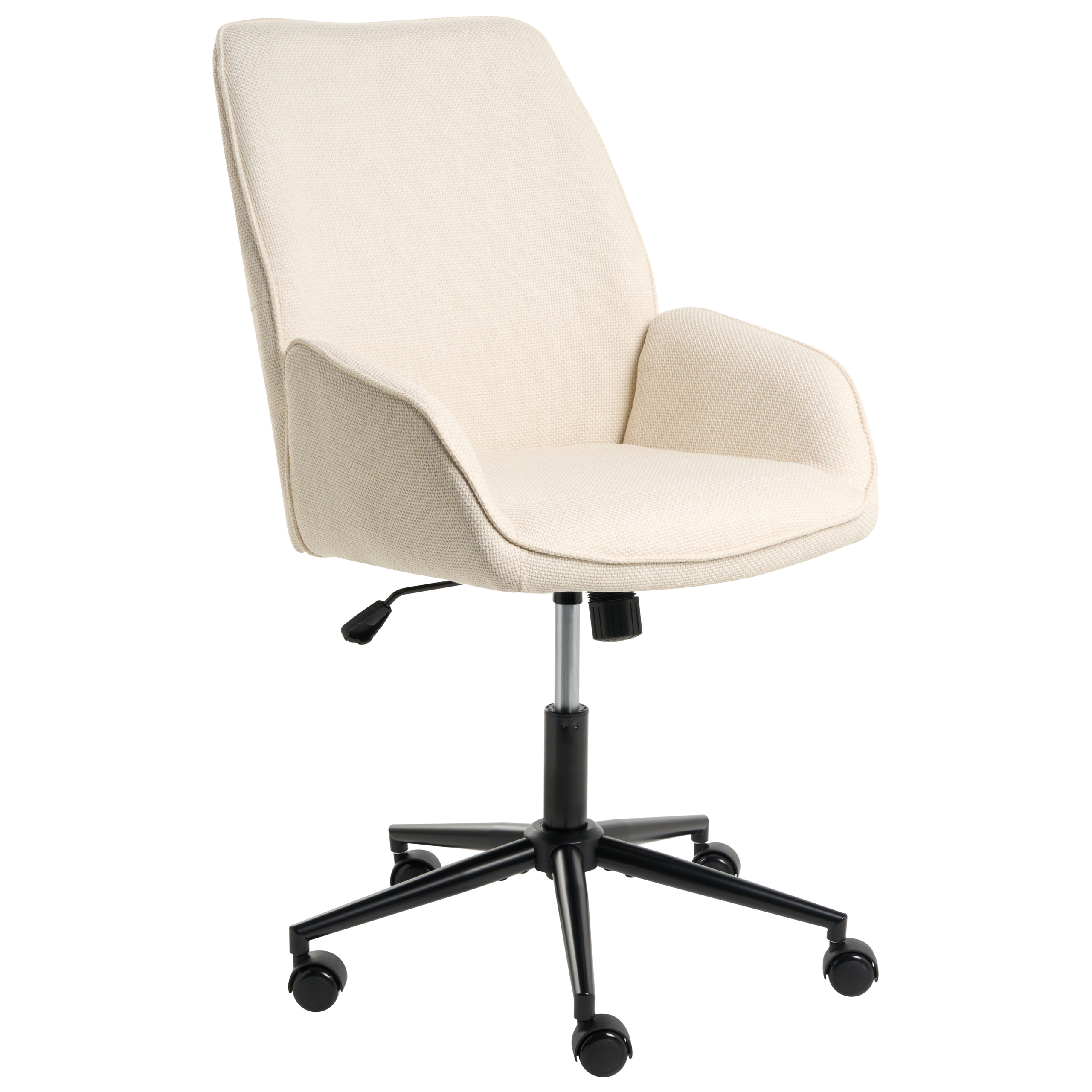 Kontorsstol CASTILE Konstlinne Off-White