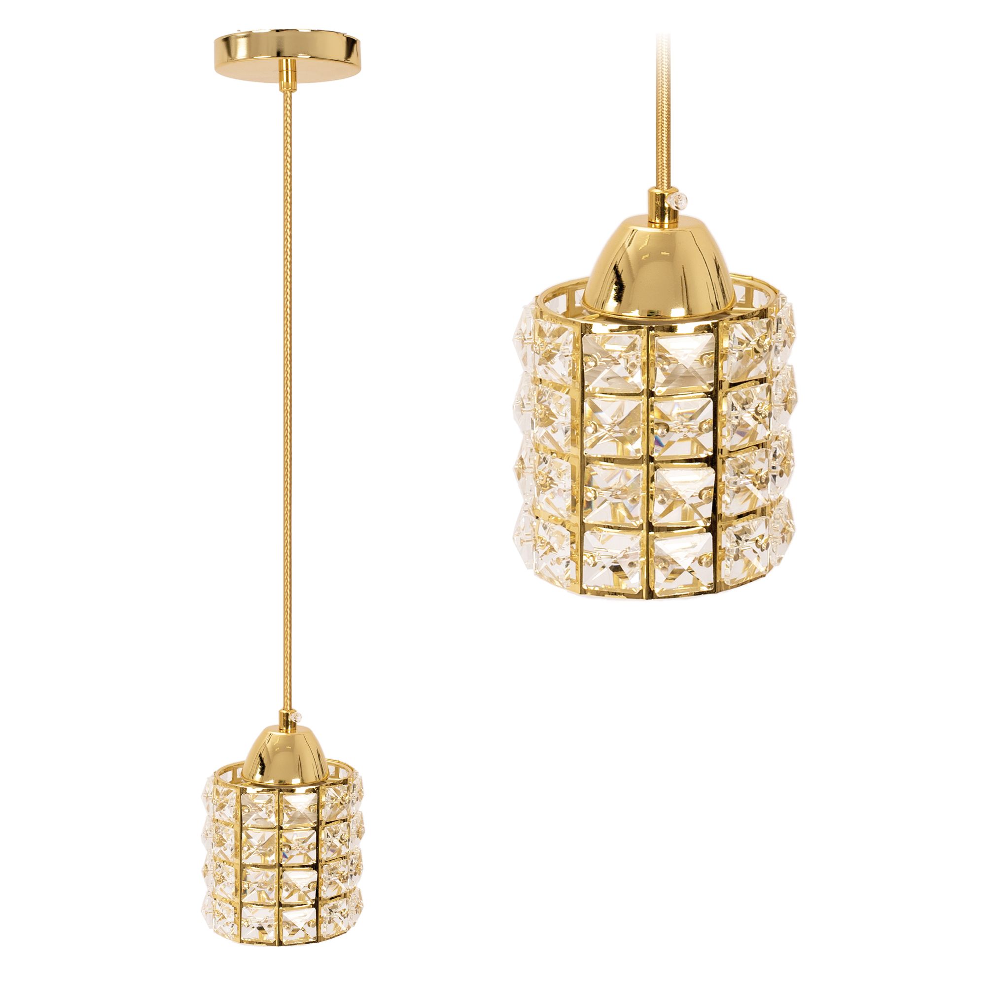 TOOLIGHT hängande taklampa APP724-1CP Guld 14x9,5x90cm