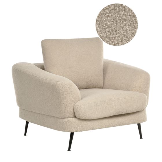 Fåtölj KJAER Bouclé Ljusbeige