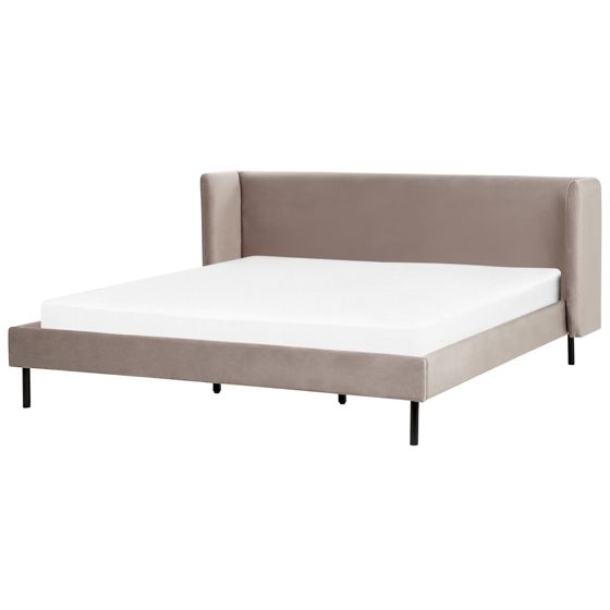 Säng med lamellram Sammet ARETTE 180 x 200 cm Taupe