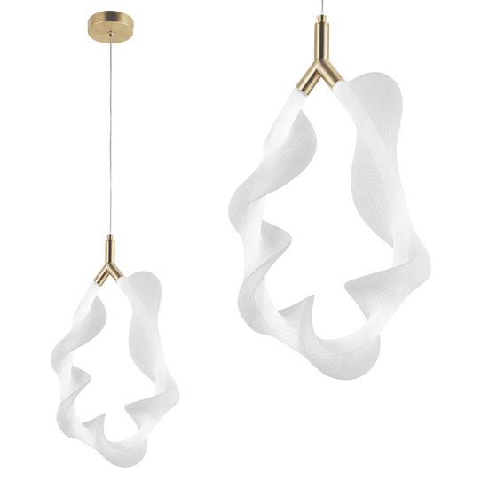 TOOLIGHT hängande taklampa LED G013-1CP Vit/Guld 40x23x40cm