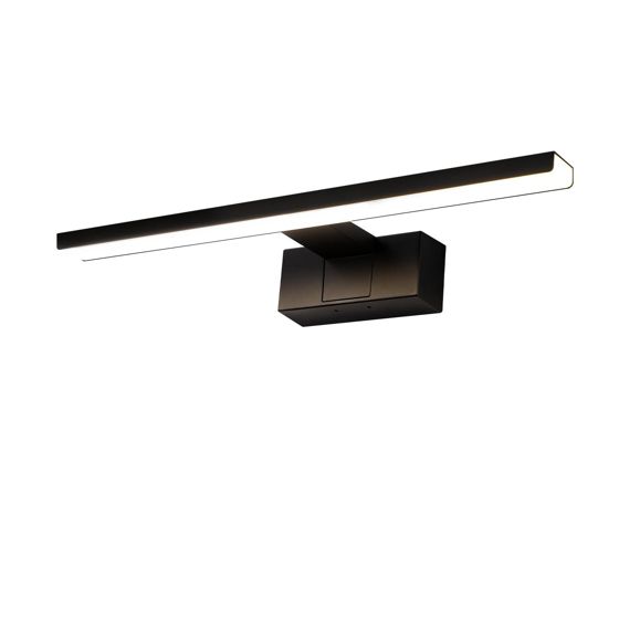 NETTLIFE LED-vägglampa för badrum, spegellampa, modern svart, IP44, 4000K neutralvitt ljus, 6W, 30x5,1x12,8 cm
