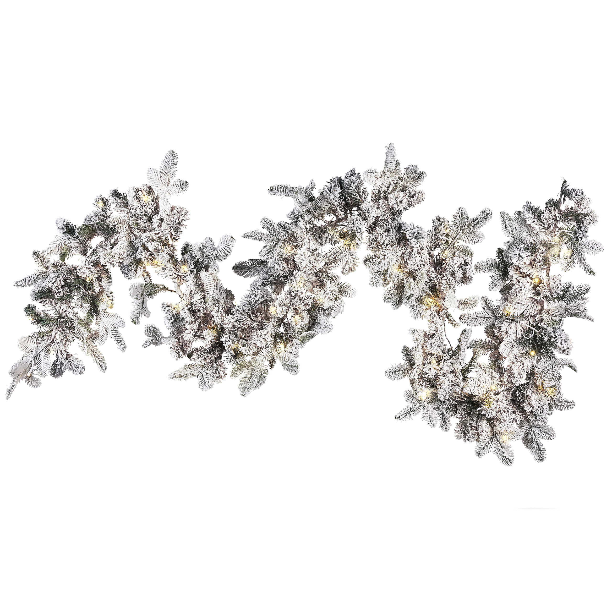 Snötäckt julgirlang LED SUNDO 180 cm Vit