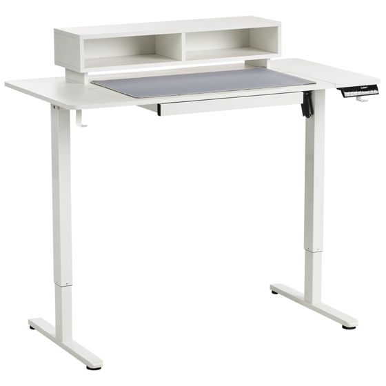 Elektriskt höj- och sänkbart skrivbord LUCAMA 120 cm 60 cm med USB-port Vit