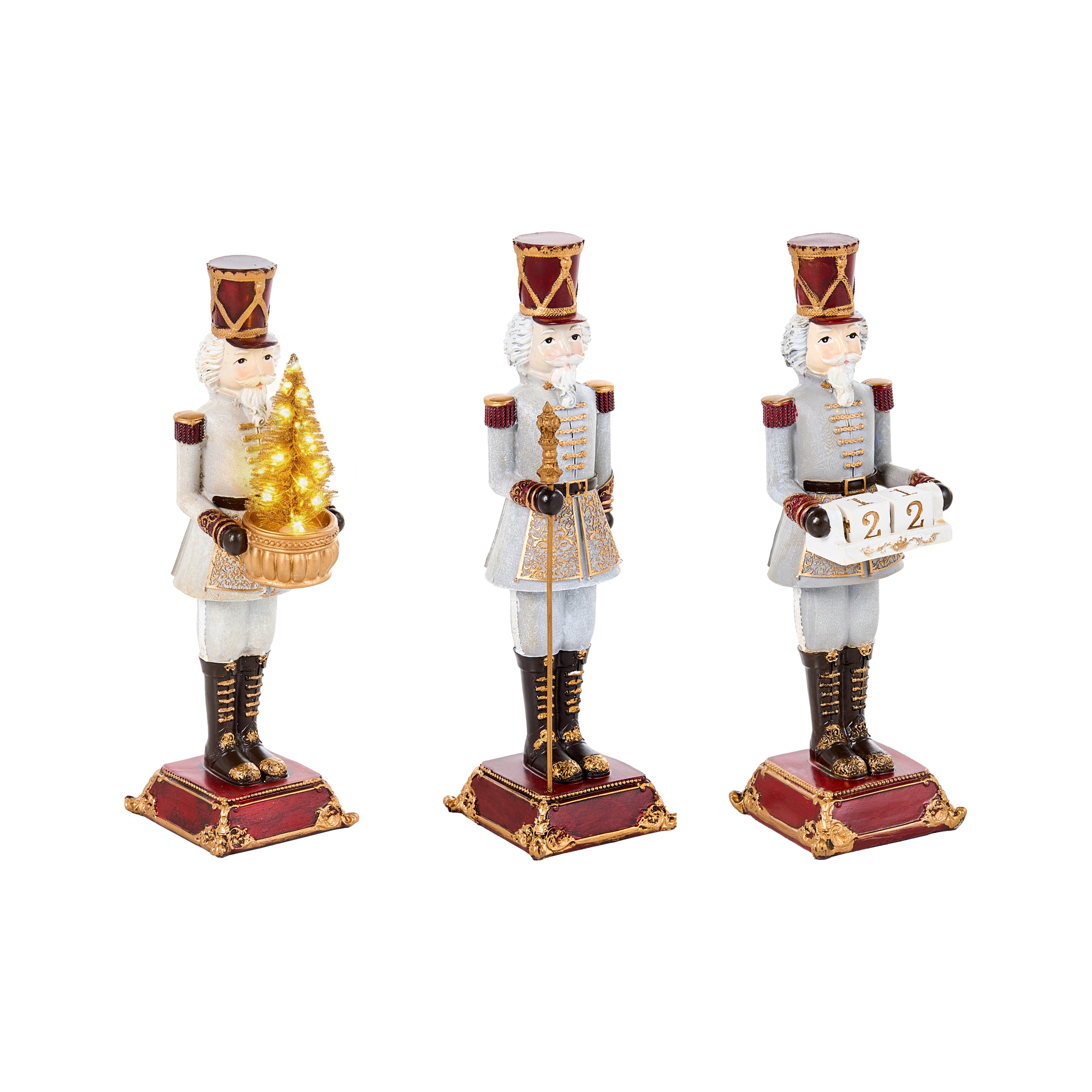 Set med 3 figuriner LED PELLOSNIEMI 32 cm Nötknäckare Flerfärgad