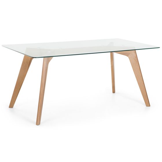 Matbord HUDSON II Transparent 180 cm 90 cm Glas