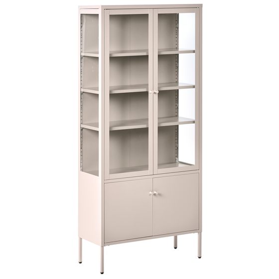 Vitrinskåp i glas OXTED 80 cm Metall Beige