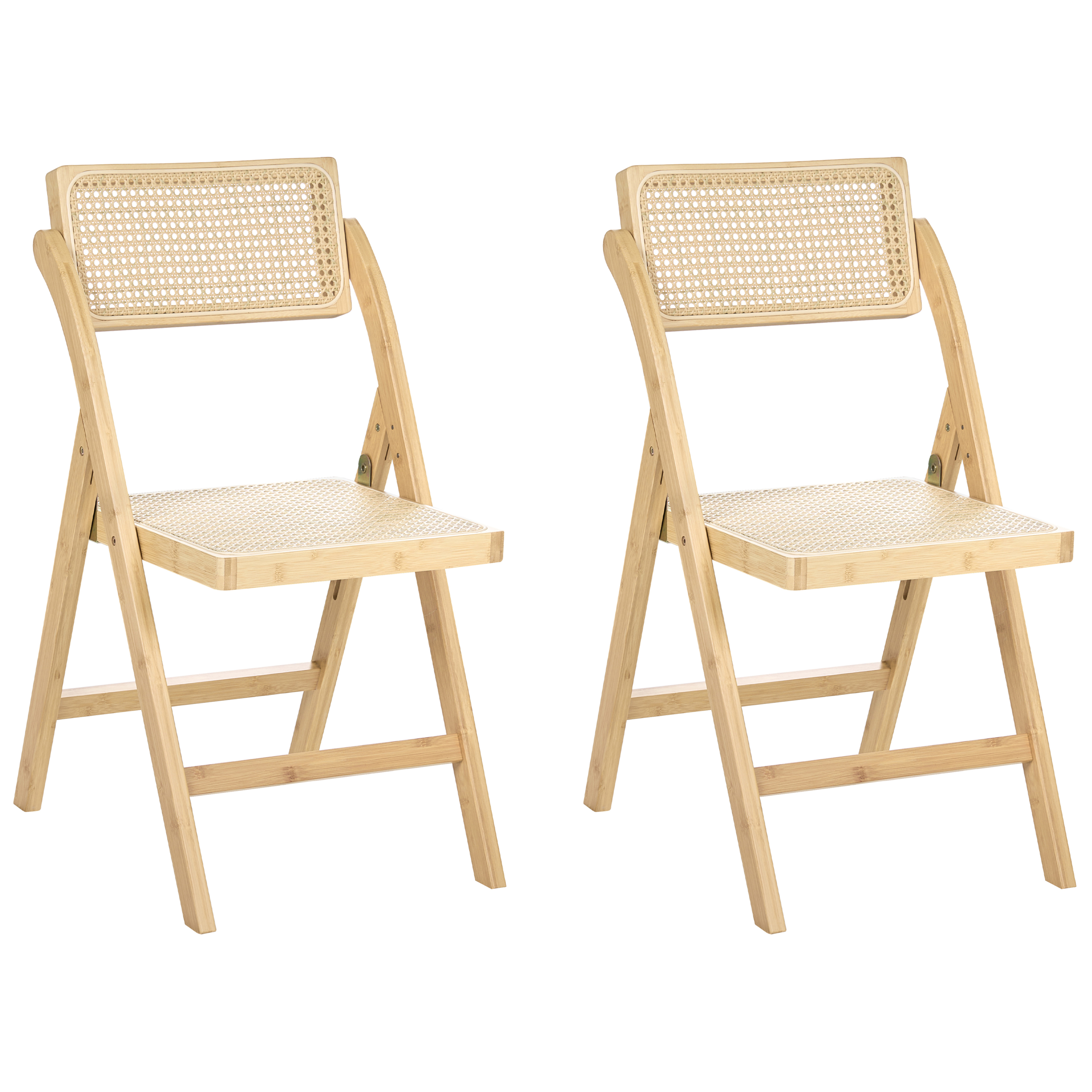 Set med 2 matstolar Fällbar MODANE Bambu Ljusbrun