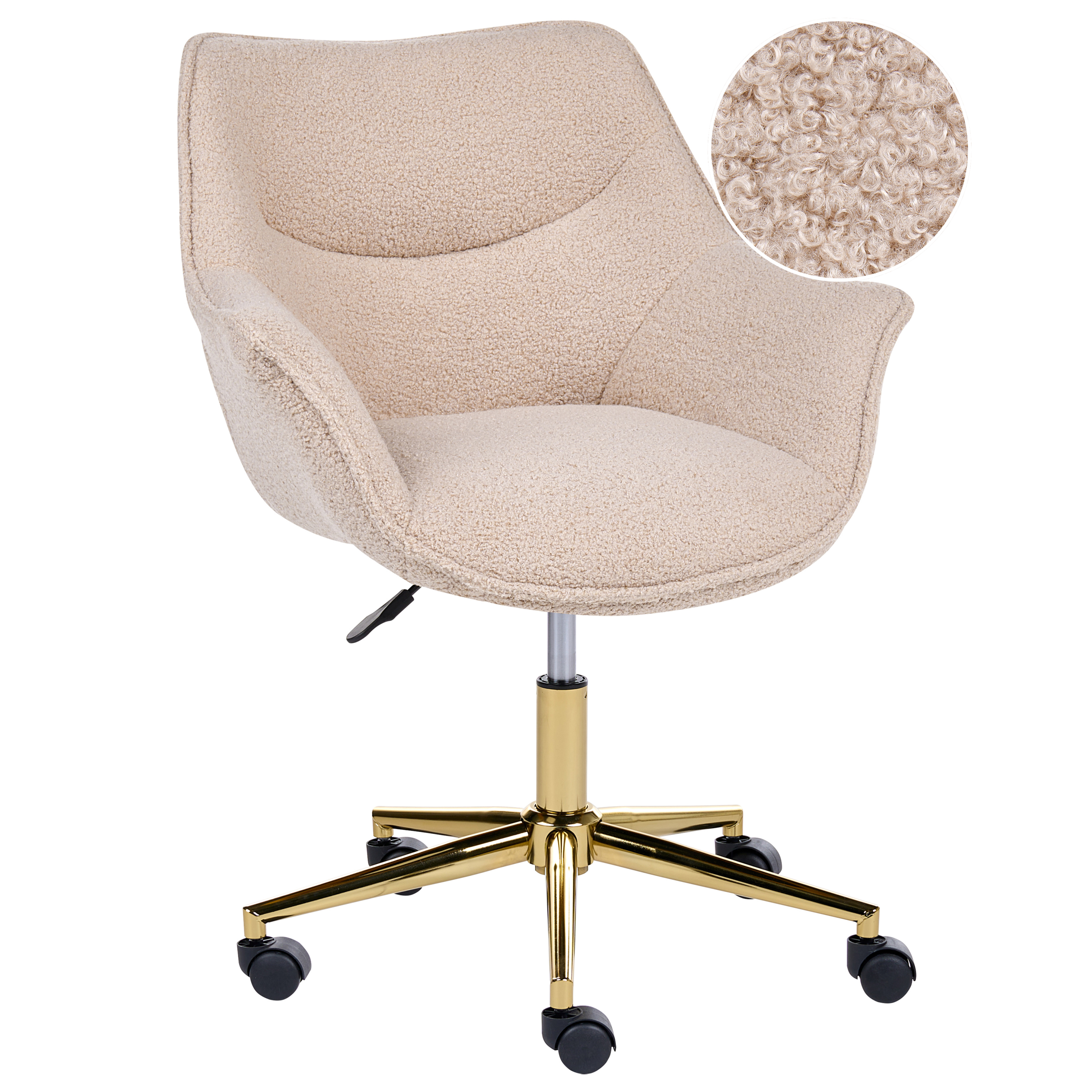 Skrivbordsstol ARDELLE Bouclé Beige