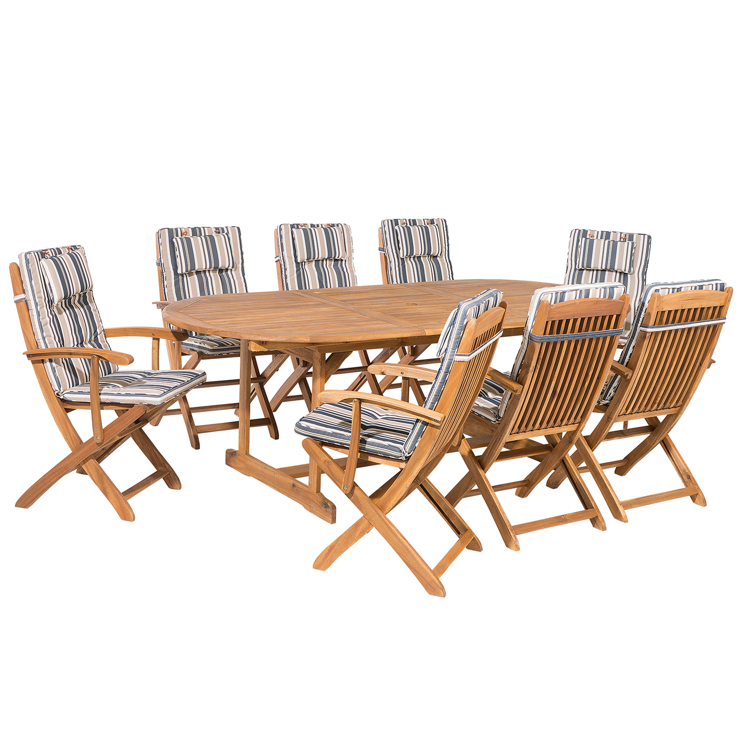 Trädgårdsmatgrupp 8-sits MAUI med kuddar Akaciaträ Flerfärgad
