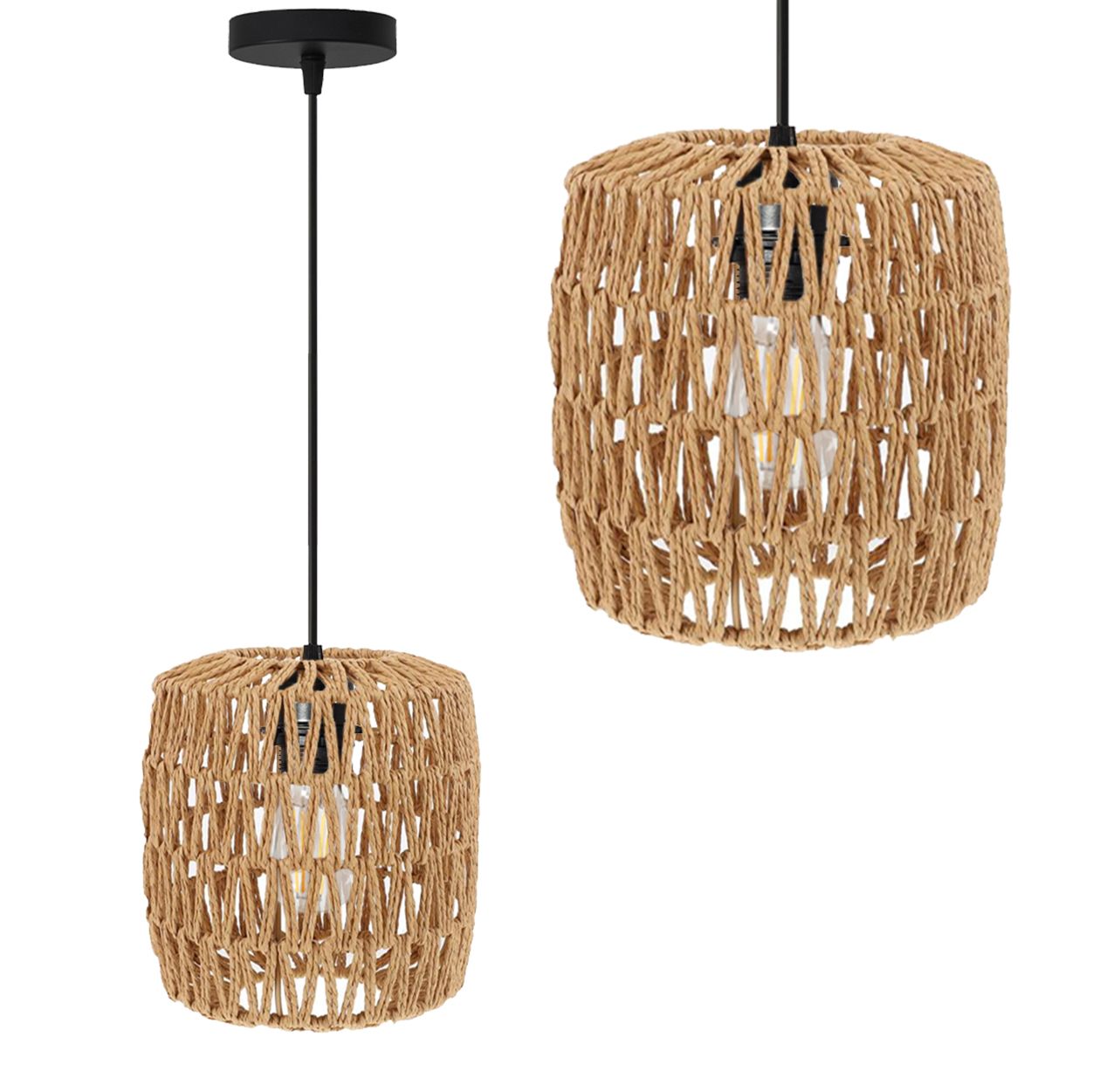 TOOLIGHT hängande taklampa APP1252-1CP BOHO Svart 18x18x111cm