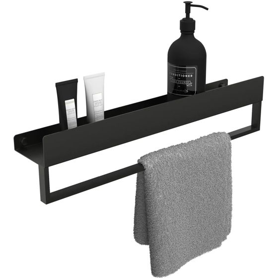 REA Badrumshylla För Badkar SF01-600-B 60cm Svart, 60x9x11cm
