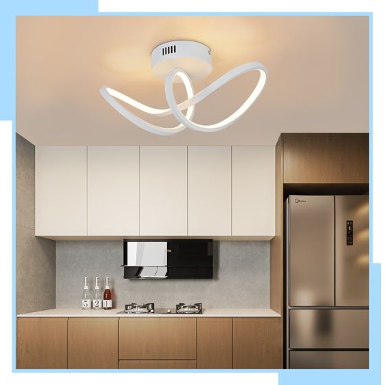 NETTLIFE modern, LED-taklampa, för vardagsrum, svart, 12W, för inomhusbruk, 3000K, LED