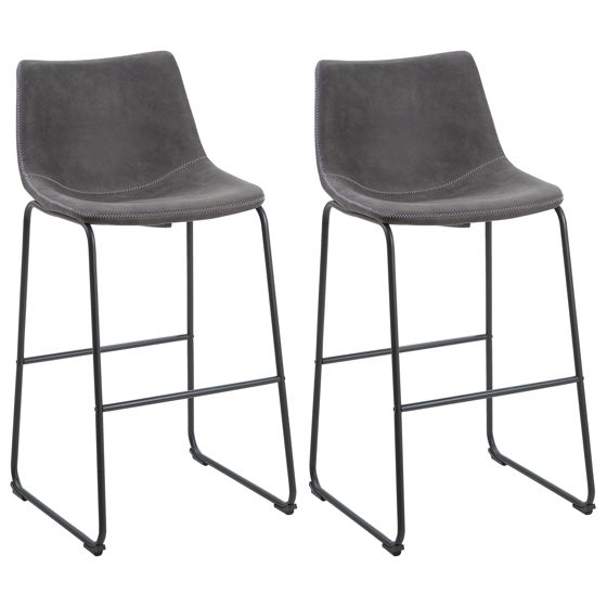 Set med 2 barstolar FRANKS Grå