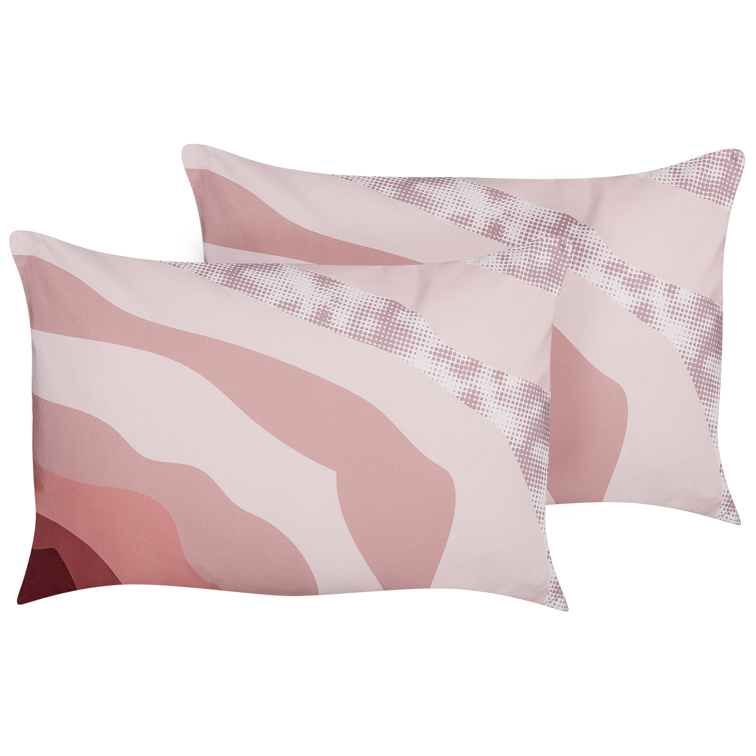 Set med 2 utomhusdynor CAMPEI Abstrakt tryck 40 x 60 cm Rosa