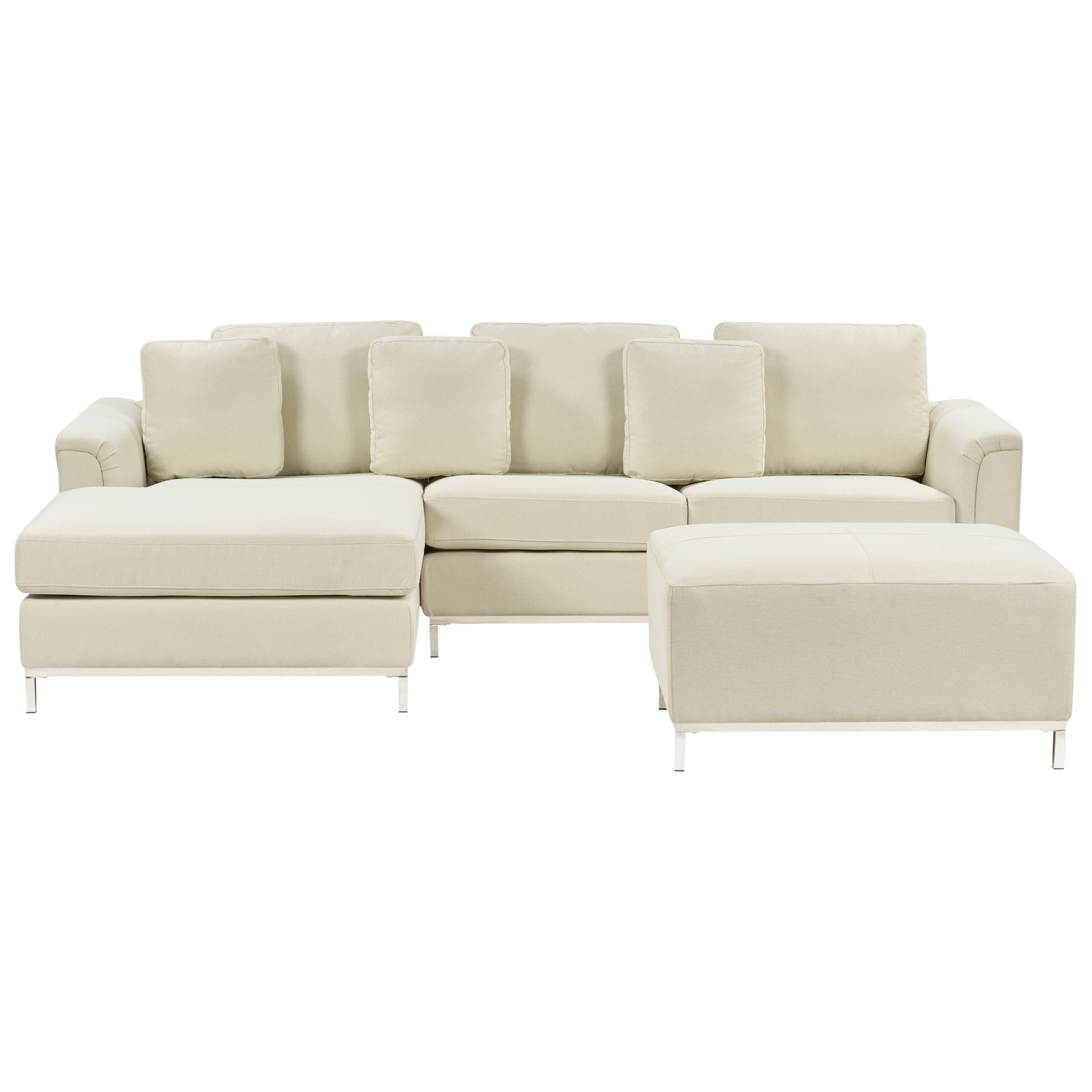 Hörnsoffa 4-sits OSLO med fotpall Beige Högervänd