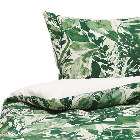 Påslakanset GREENWOOD 155 x 220 cm Bomullssatin Grön
