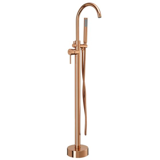 REA Golvmonterad Badkarsblandare Lungo Koppar, 21x20x111cm