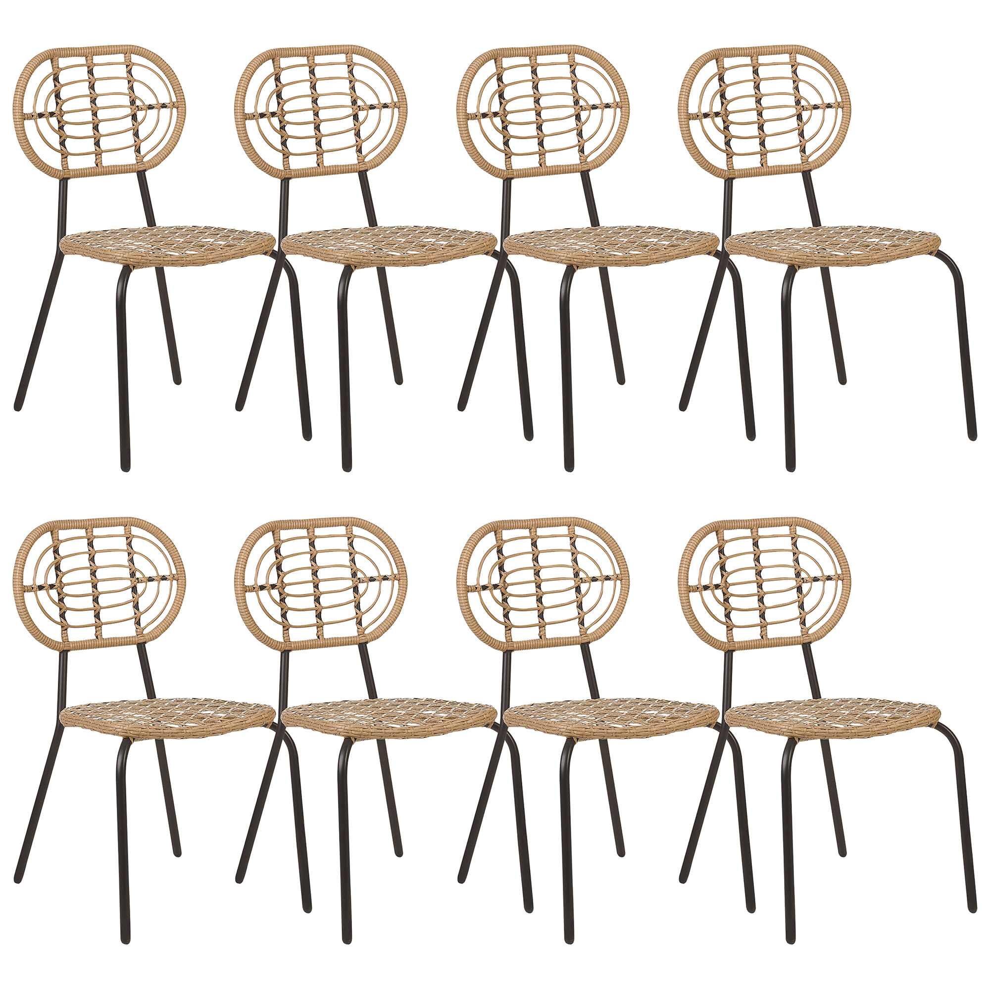 Set med 8 stolar PRATELLO Konstrotting Naturlig