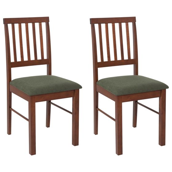Set med 2 matstolar ORONO Trä Mörkbrun