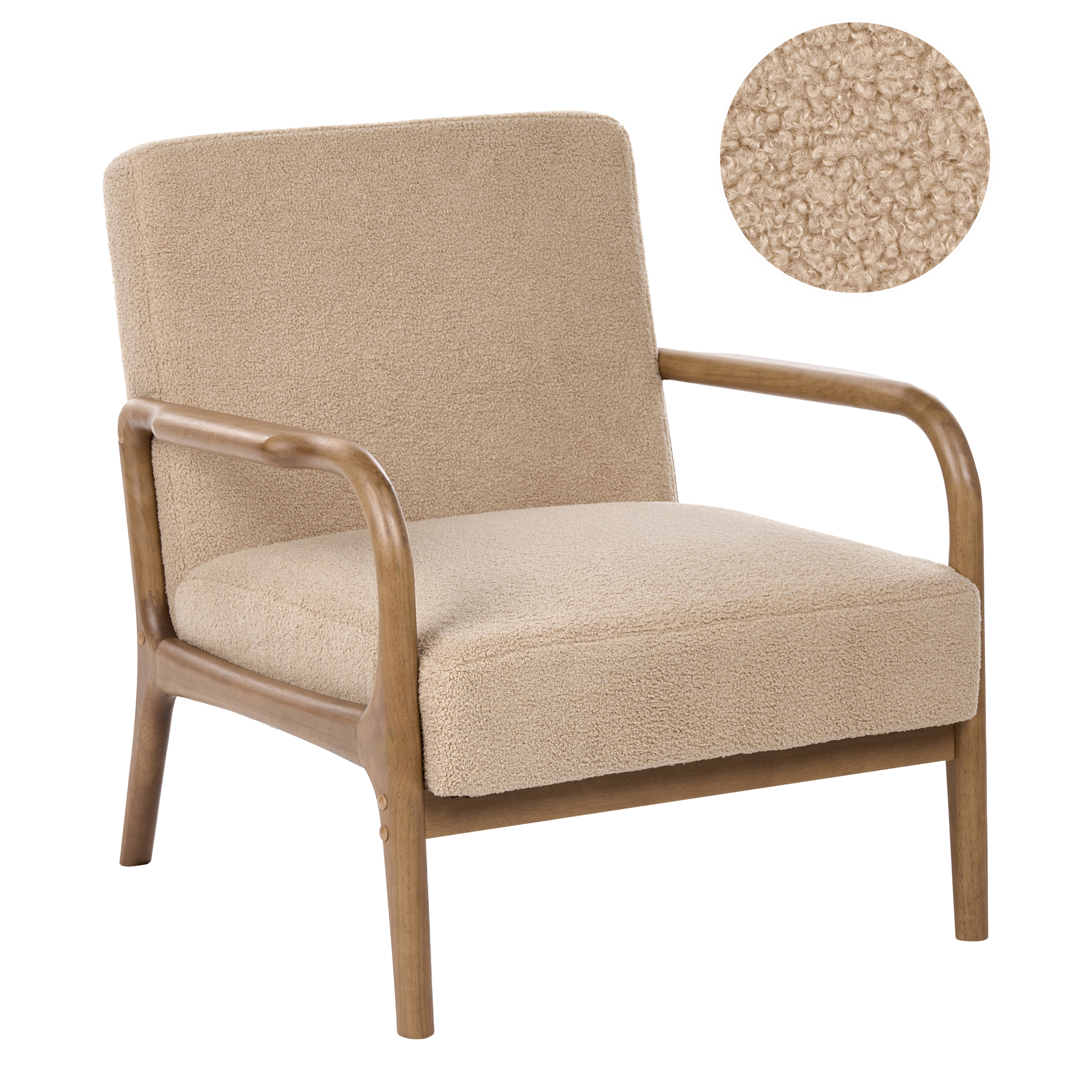 Fåtölj SENNELS Bouclé Beige