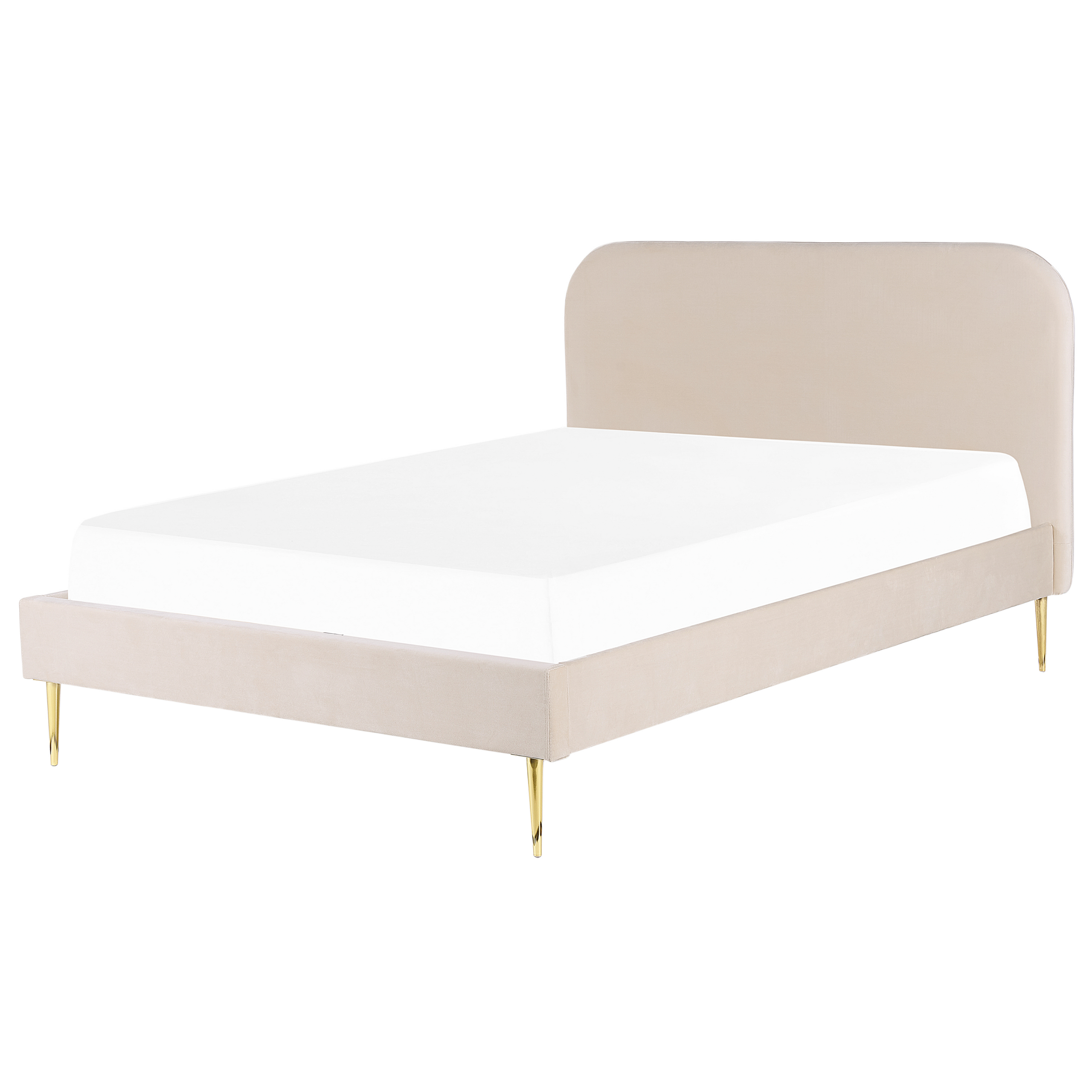 Säng med lamellram Sammet FLAYAT 160 x 200 cm Ljusbeige