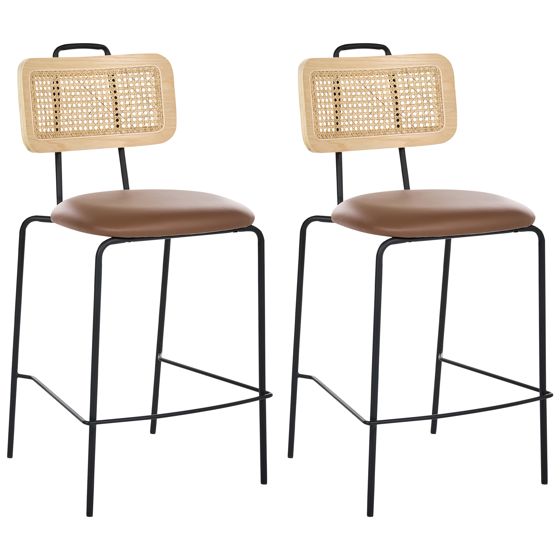 Set med 2 barstolar ADELANTO Brun