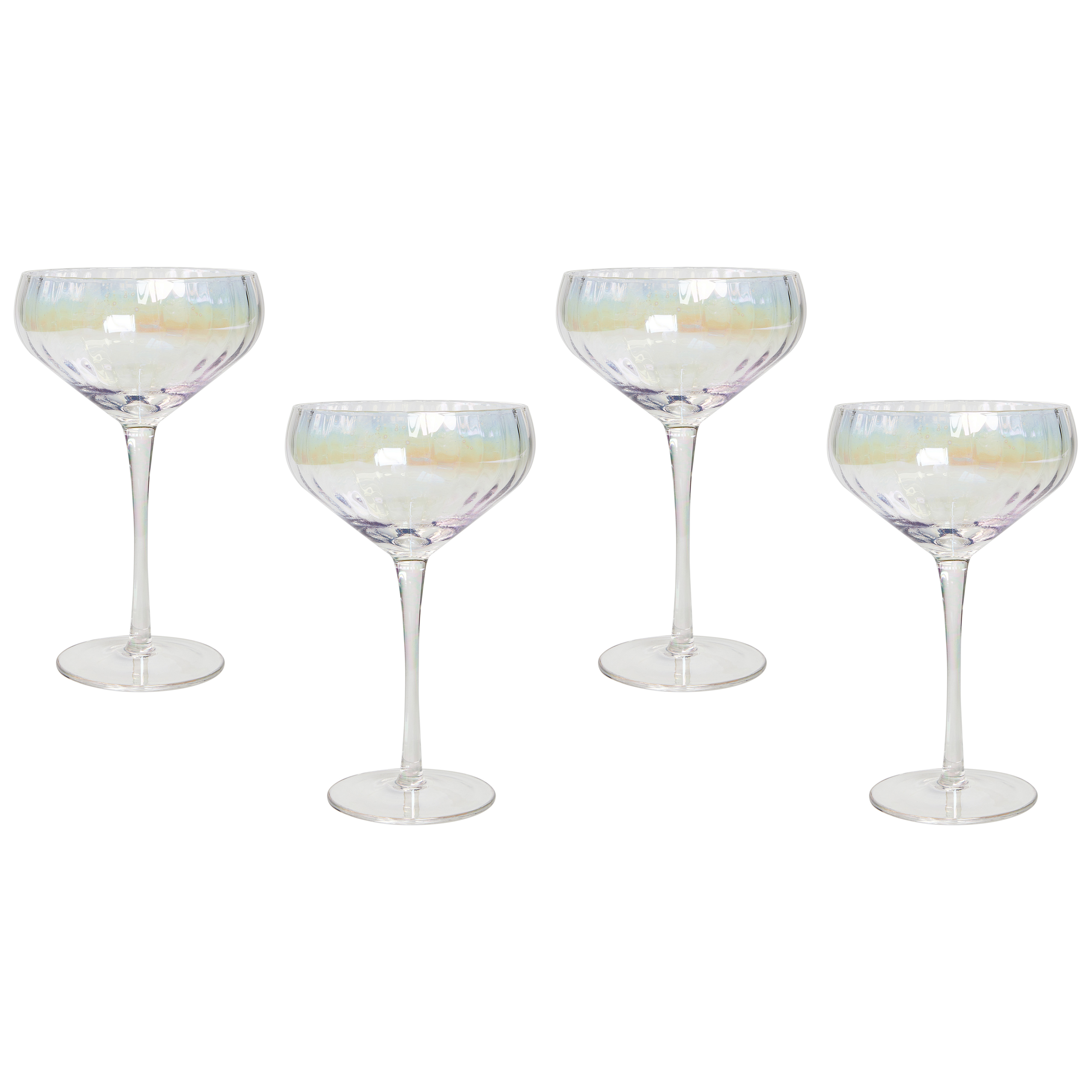 Set med 4 champagneskålar MORGANITE 300 ml Transparent