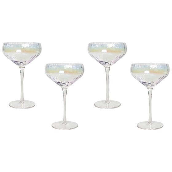 Set med 4 champagneskålar MORGANITE 300 ml Transparent